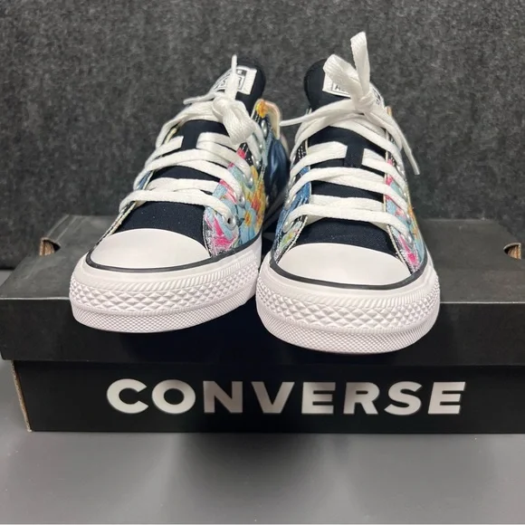 Converse Black Floral Women's Sneakers - Picture 3 of 14